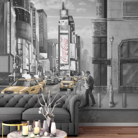 New York Times Square Wall Mural Statement Custom Wallpaper By Will o The Wisp
