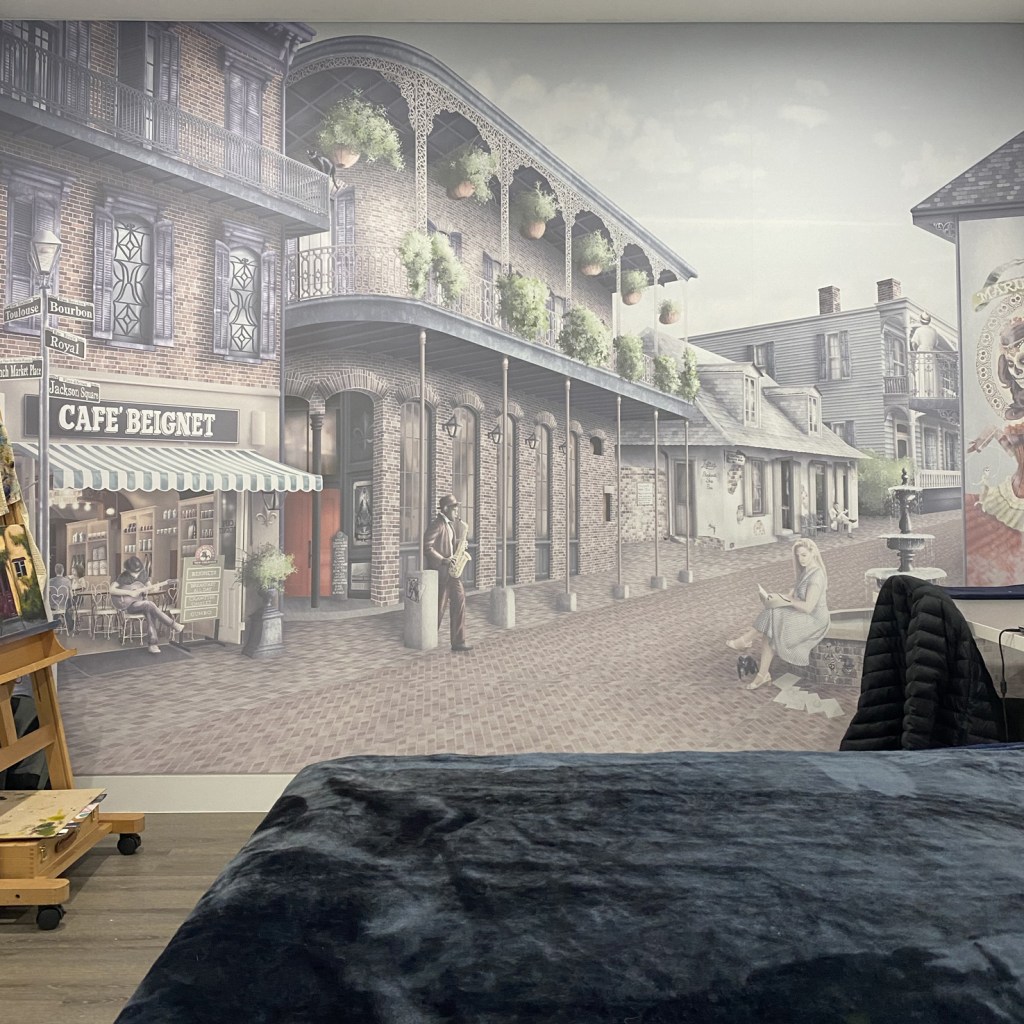 Street Cafe Wall Mural wallpaper of the city of new orleans back street and music