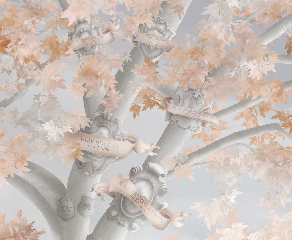 Custom 'Family Tree At The Habour' Wall Mural Wallpaper