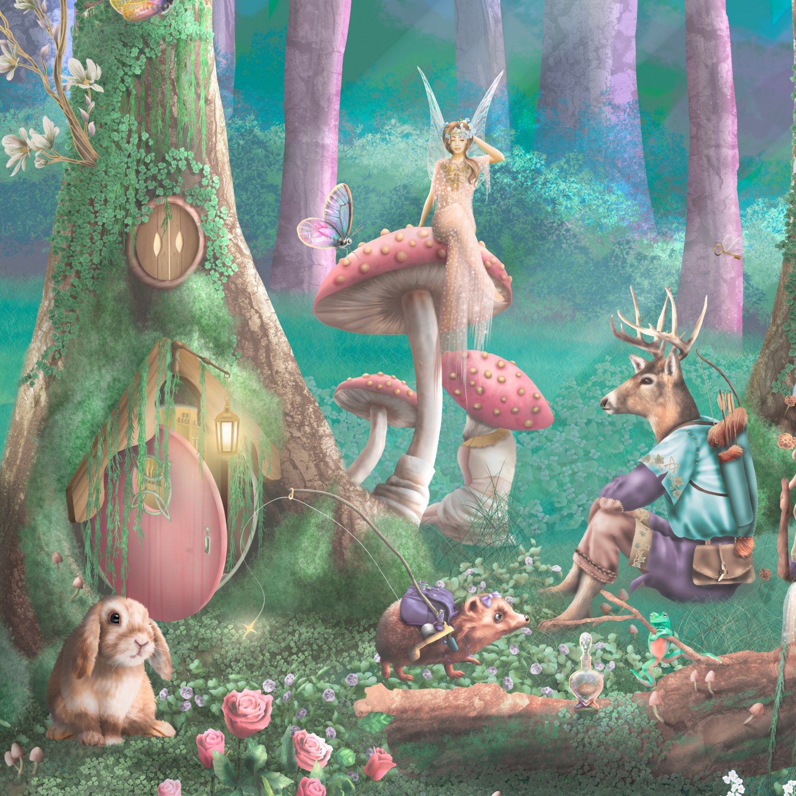 Enchanted Fairy Forest Wallpaper Mural