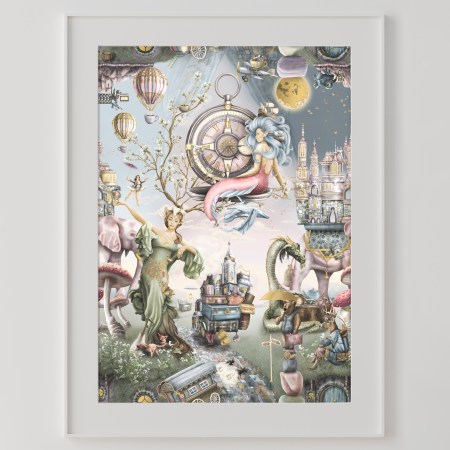 girls nursery fairy tale poster print artwork a1 a2 art