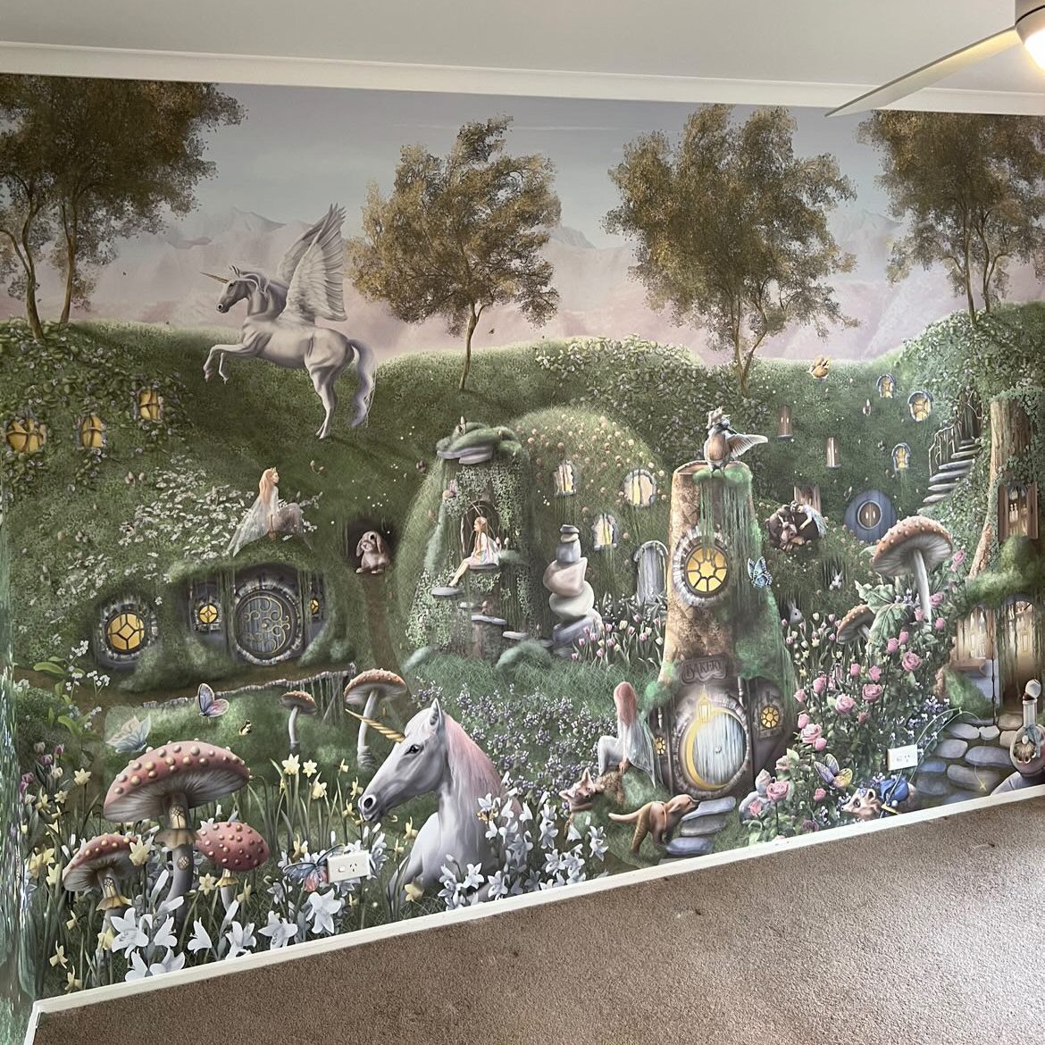 Unicorn fairies wall mural 