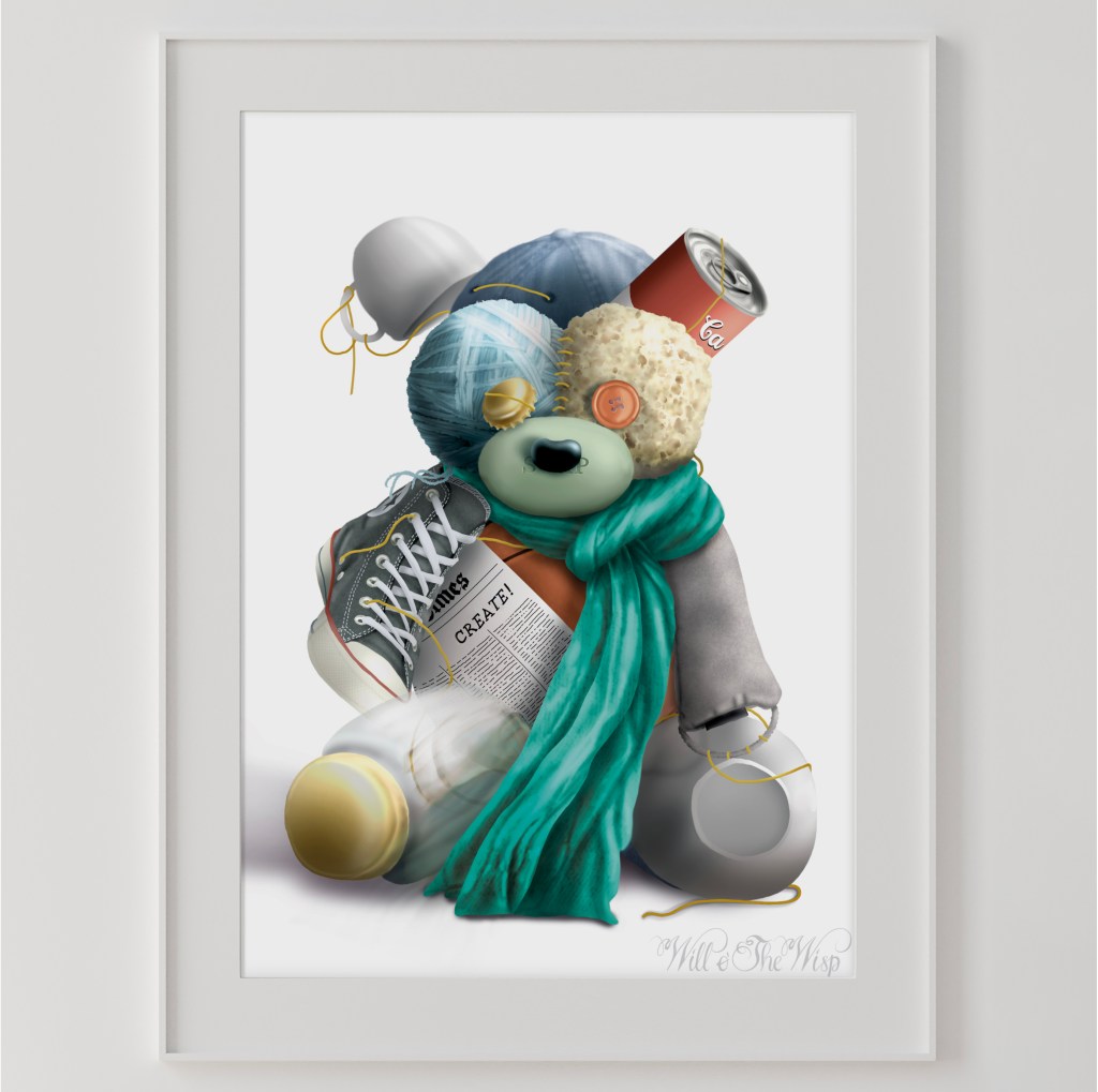 the create bear nursery artwork print steampunk white