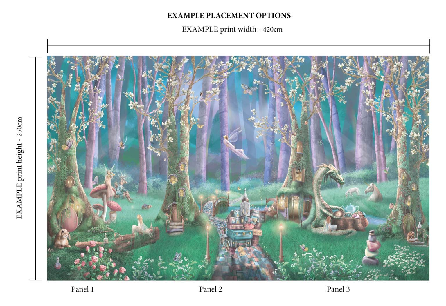 Enchanted Fairy Forest Wallpaper Mural
