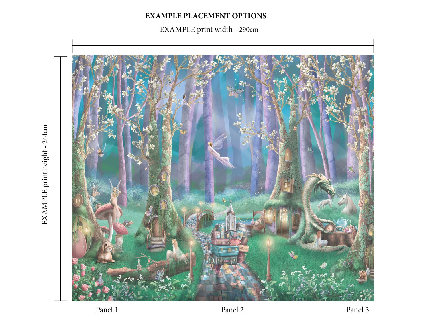 Enchanted Fairy Forest Wallpaper Mural