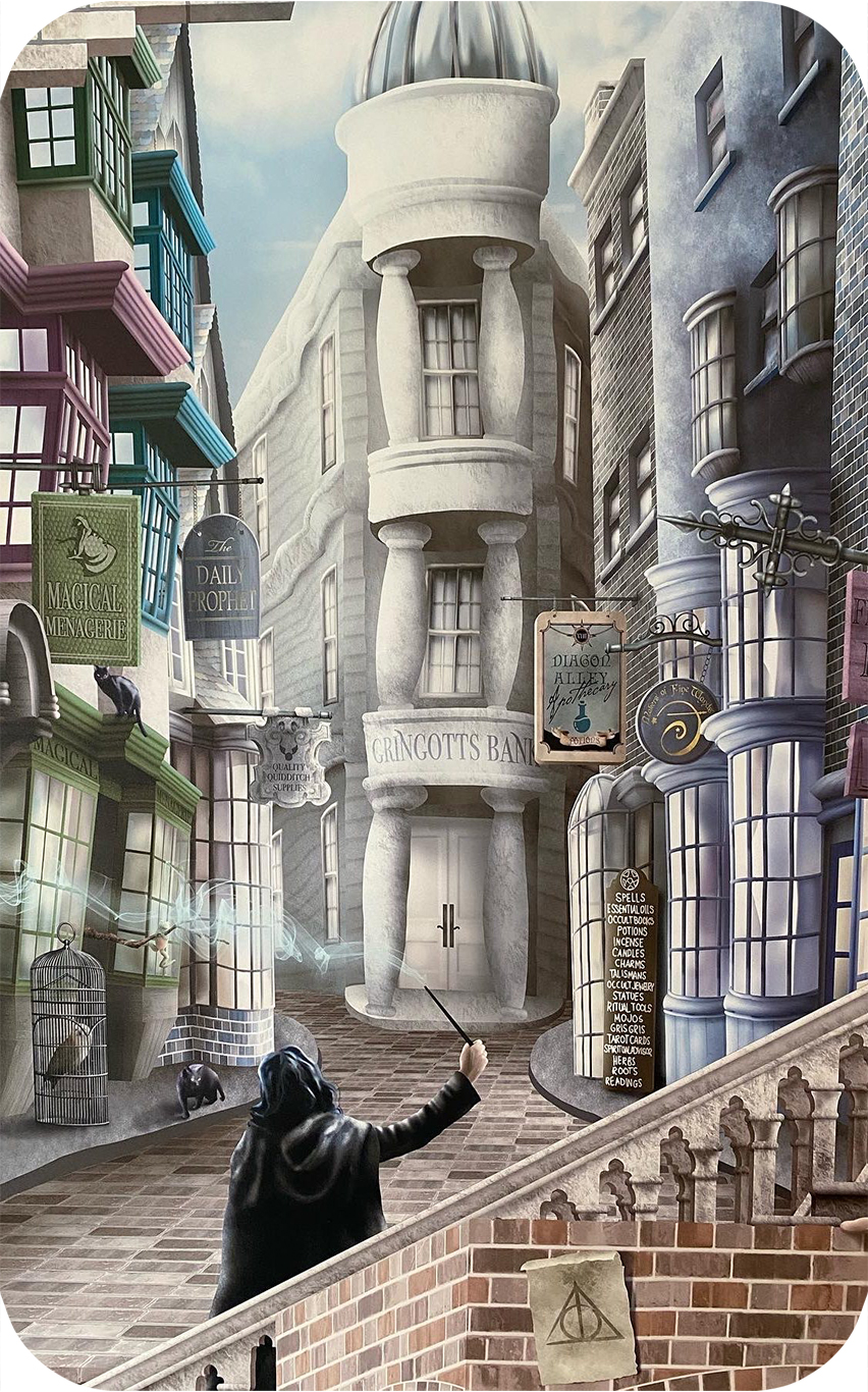 Harry potter custom wallpaper wall mural diagon alley Snape patronus