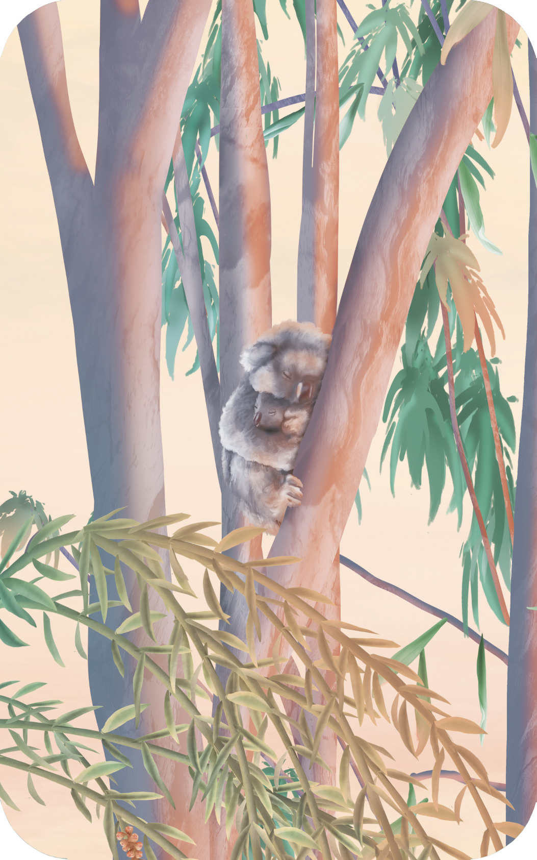 Australian bush animals kids wallpaper wall mural koala