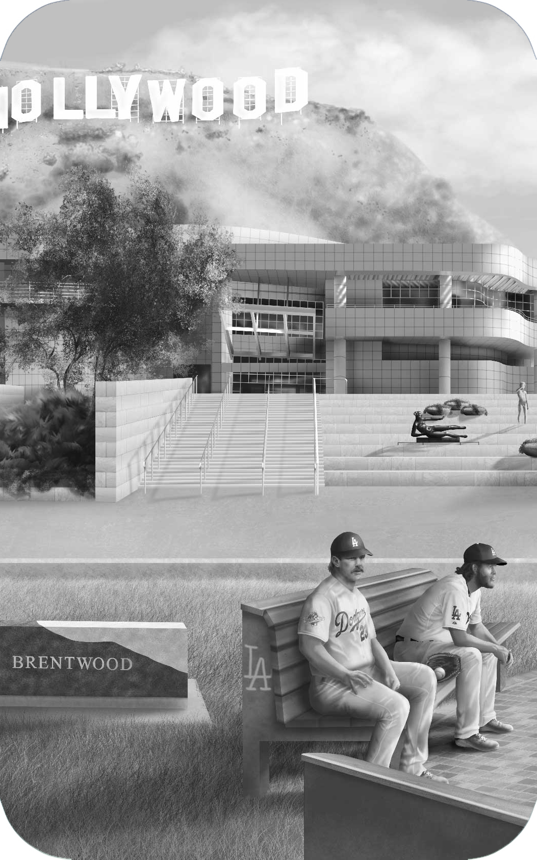 Los Angeles Sports Wallpaper Wall Mural Getty Centre Baseball