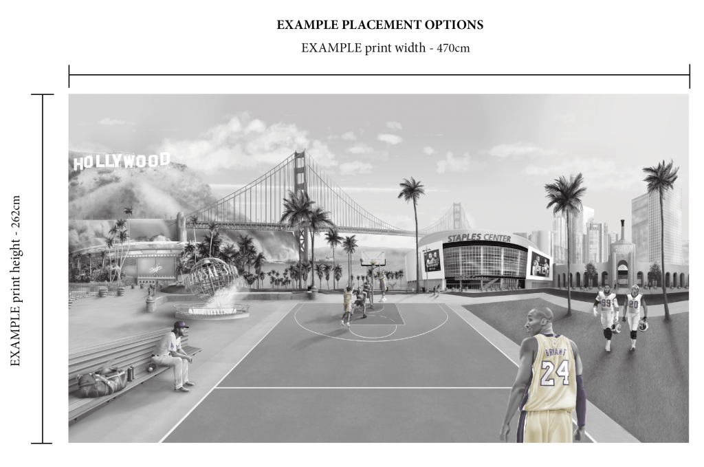 Los Angeles Sports Wallpaper Wall Mural basketball baseball football wallpaper 