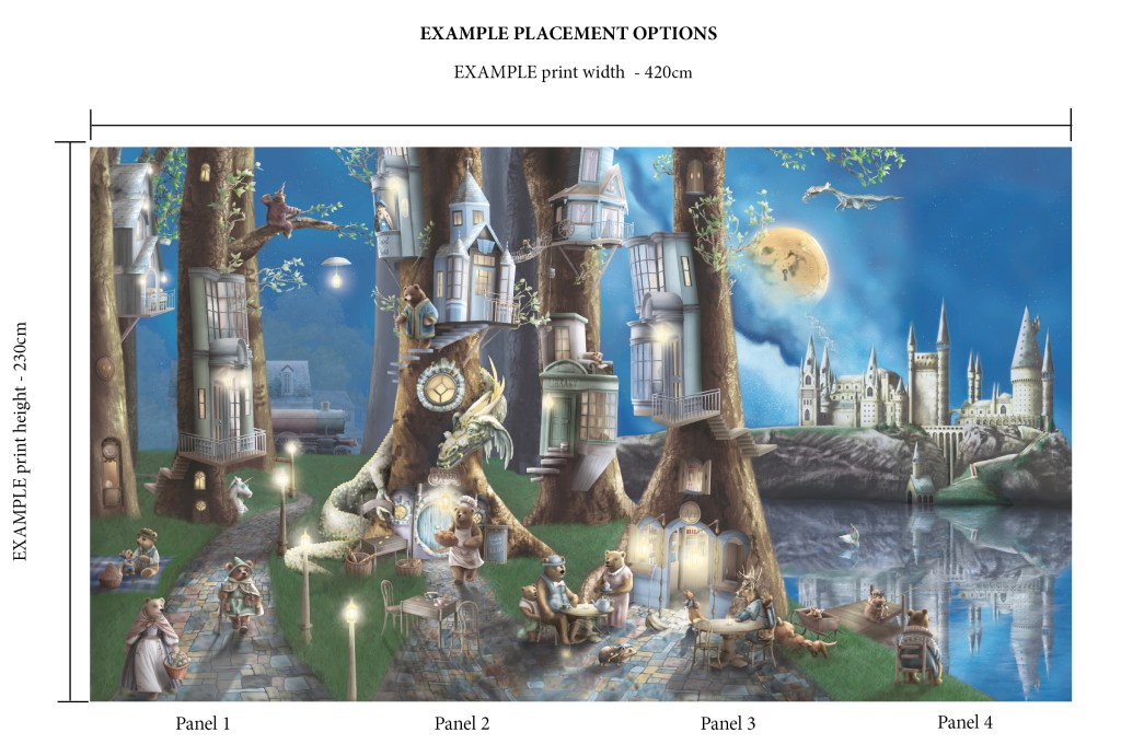 Enchanted Bear Woods Kids Nursery Wallpaper Wall Mural - Enchanted Bear Woods Kids Nursery Wallpaper Wall Mural - forest woodland animals