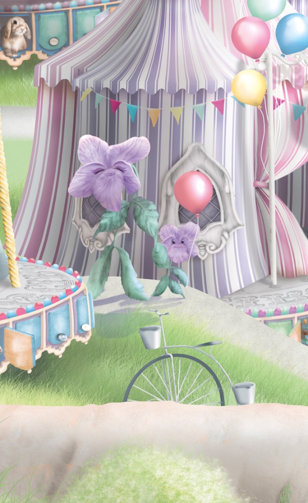 flowers circus wallpaper wall mural kids girls decor bedroom nursery