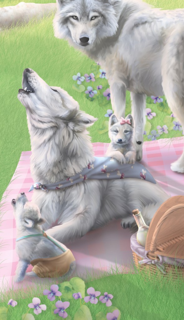 wolf family baby kids wallpaper nursery wall art decor mural