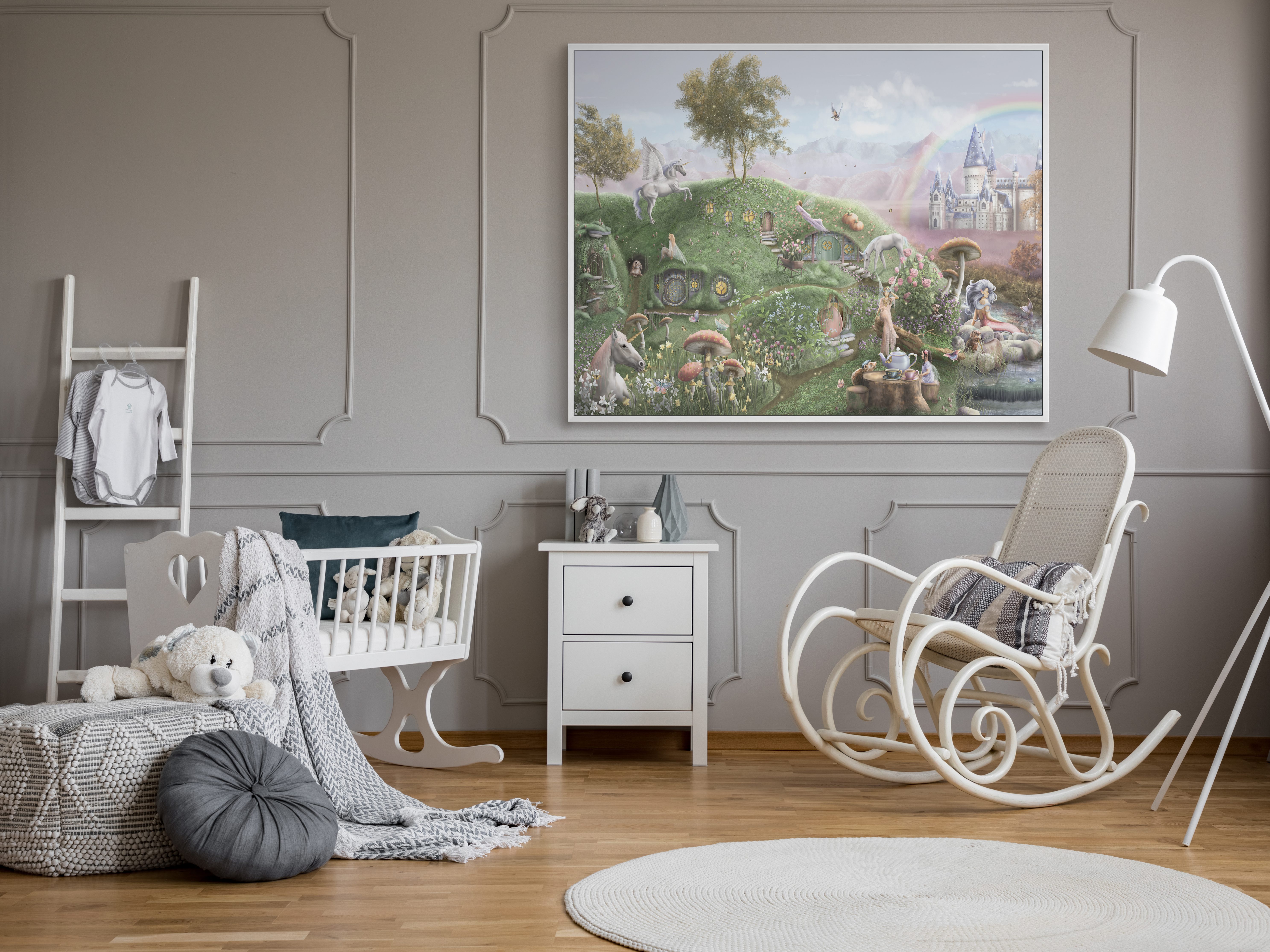 Canvas framed whimsical wall art for kids