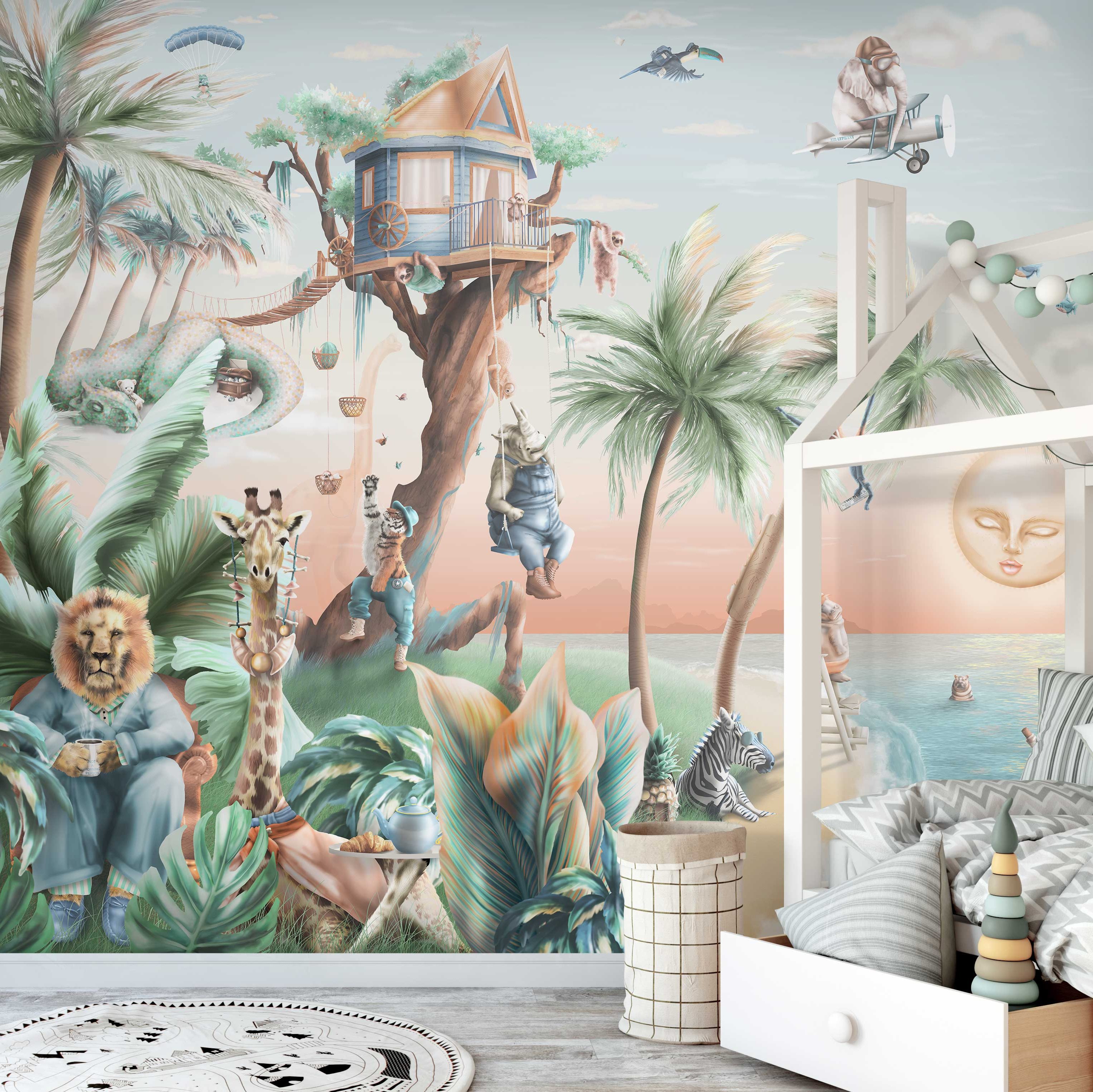 Kids Jungle Tropical Wallpaper Wall Mural 
